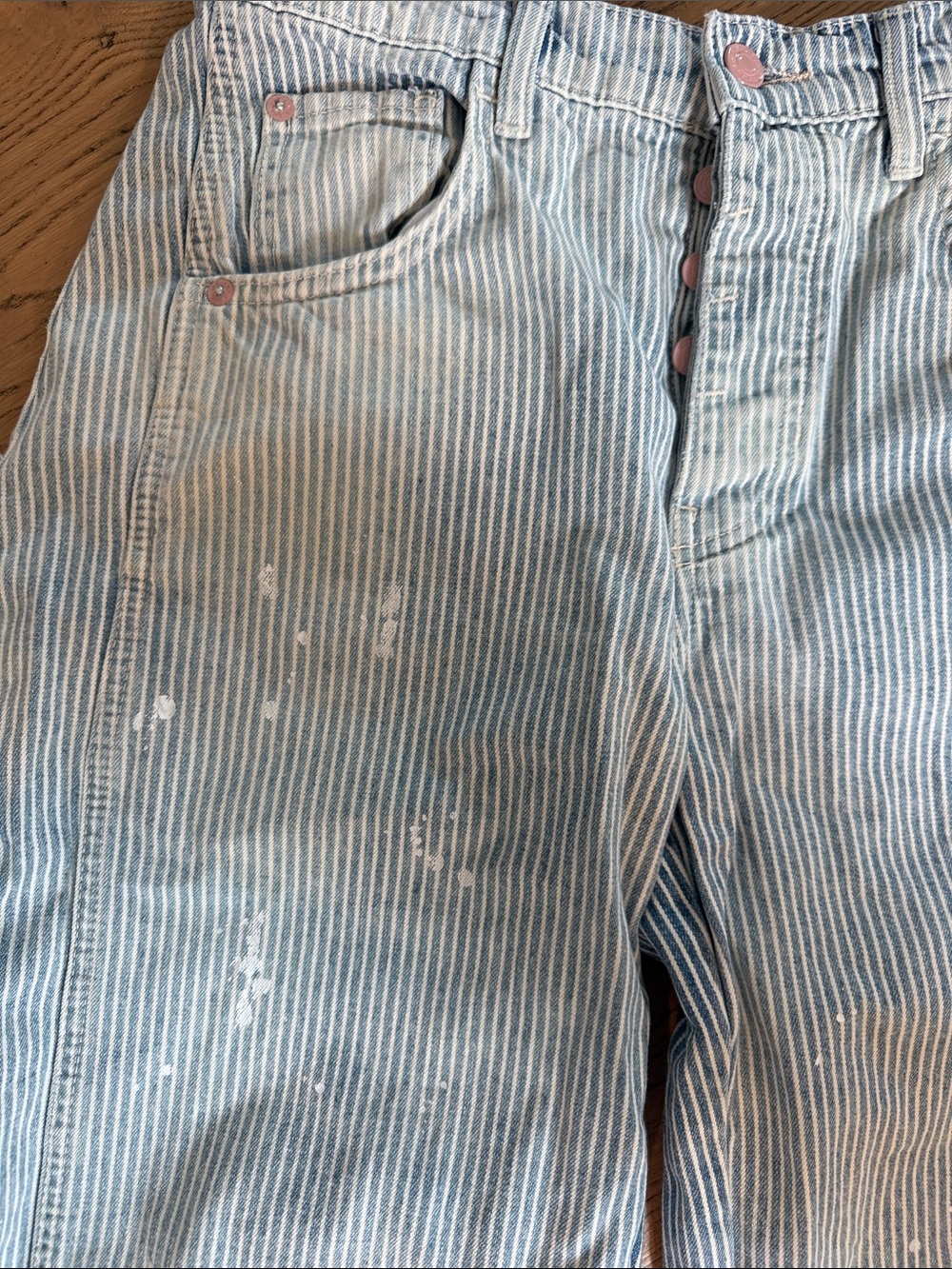 We The Free Light Blue Striped Barrel Jeans - Picture 2 of 11